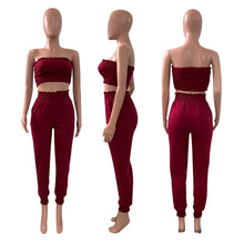 Load image into Gallery viewer, Pleated tube top leisure suit AY1114
