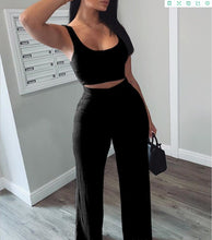 Load image into Gallery viewer, Vest wide leg pants leisure set AY1055
