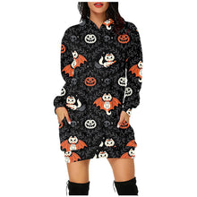 Load image into Gallery viewer, Halloween hooded long sleeve dress（AY1401）
