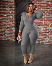 Load image into Gallery viewer, Fashion knitted hooded jumpsuit（AY1482）

