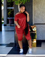Load image into Gallery viewer, Fashion One Shoulder Breasted Loose Short Sleeve Shorts Suit（AY1822）
