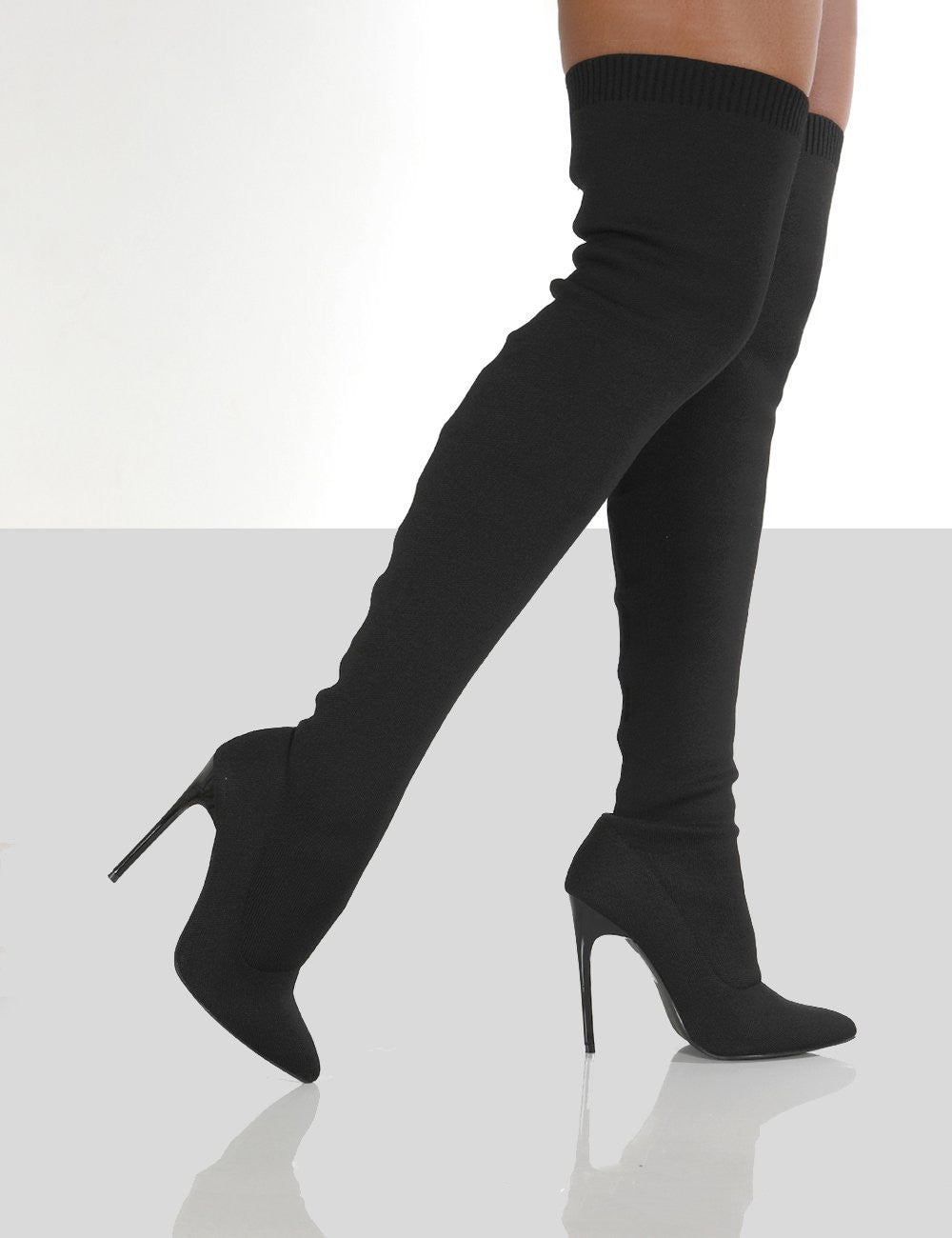 Fashion stiletto heel flying knit over-the-knee boots（HPSD148）