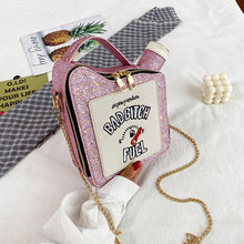 Load image into Gallery viewer, Personalized laser sequined letter oiler messenger bag（AB2088）
