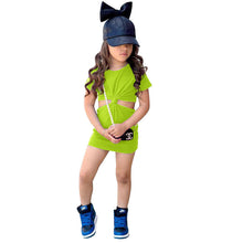 Load image into Gallery viewer, Children Short sleeve open waist dress AY2151
