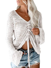 Load image into Gallery viewer, Hollow Flare Sleeve Knit Sweater（AY2355）
