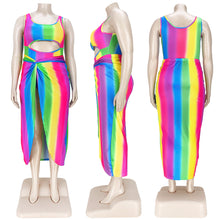 Load image into Gallery viewer, Rainbow Stripe bathing dress AY2064
