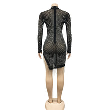 Load image into Gallery viewer, Sexy mesh rhinestone fringed dress（AY1721）
