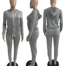 Load image into Gallery viewer, Hooded sweater drawstring two-piece suit（AY1377)
