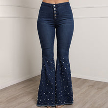 Load image into Gallery viewer, Hot selling pearl flared jeans（AY1285)
