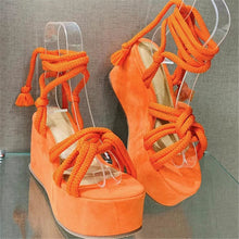 Load image into Gallery viewer, Fashion solid color lace-up sandals（HPSD198）
