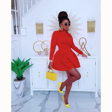 Load image into Gallery viewer, Suit collar pleated irregular one-piece skirt（AY1434）
