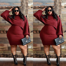 Load image into Gallery viewer, High collar wool dress two-piece suit（AY2467）
