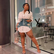 Load image into Gallery viewer, Denim combination dress suit（AY2601）
