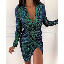 Load image into Gallery viewer, Sexy bronzing v-neck dress
