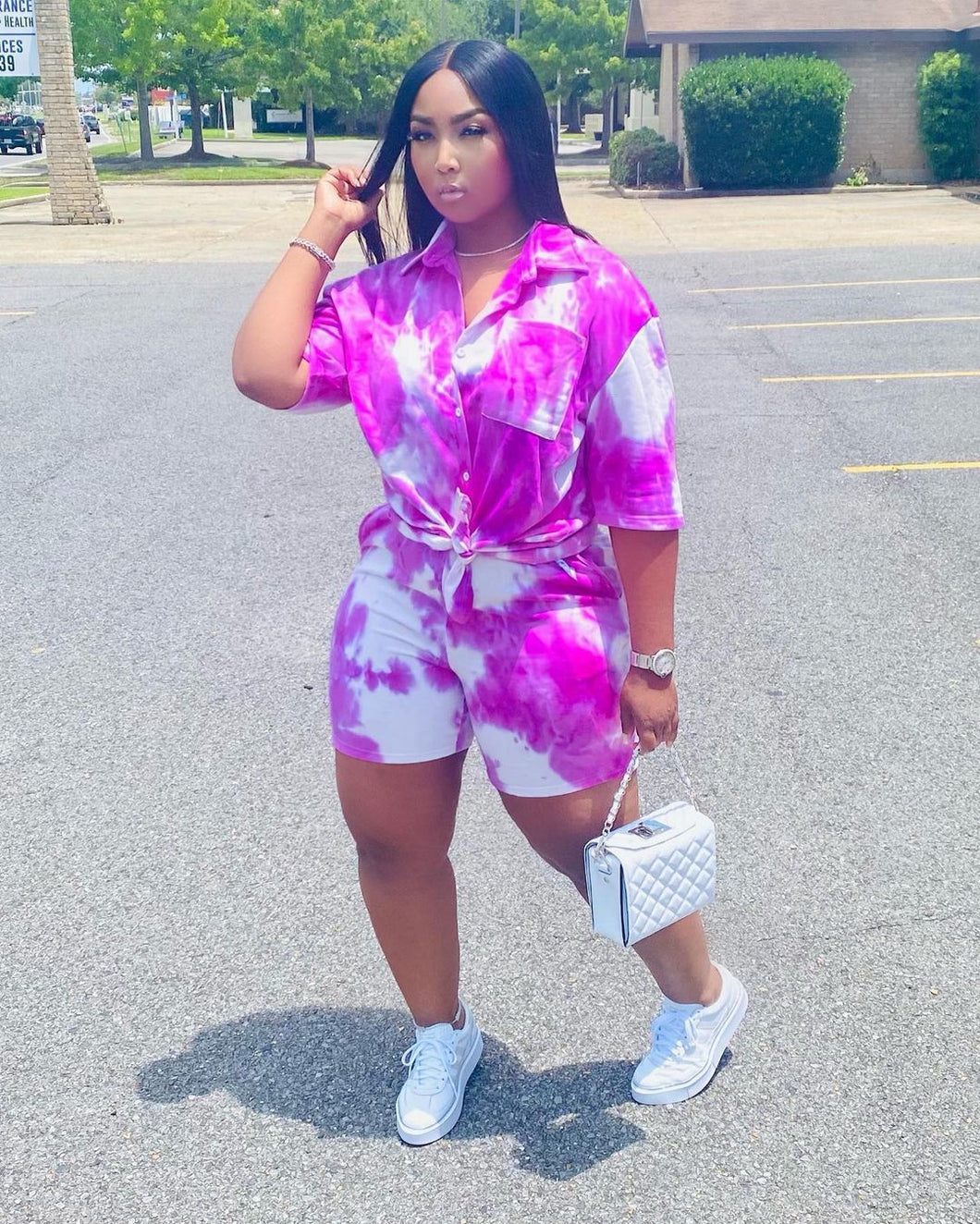 Ladies casual tie-dye suit（AY1079）
