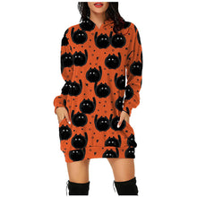 Load image into Gallery viewer, Halloween hooded long sleeve dress（AY1401）
