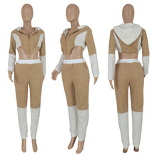 Load image into Gallery viewer, Teddy velvet color matching two-piece suit（AY1463）
