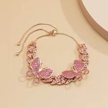 Load image into Gallery viewer, Hot selling full rhinestone small butterfly anklet
