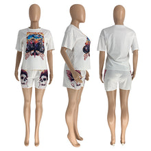 Load image into Gallery viewer, Casual Printed Short Sleeve Shorts Two Piece Set（AY1814）
