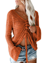 Load image into Gallery viewer, Hollow Flare Sleeve Knit Sweater（AY2355）
