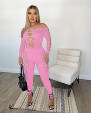 Load image into Gallery viewer, Perspective pearl button sexy jumpsuit AY2701
