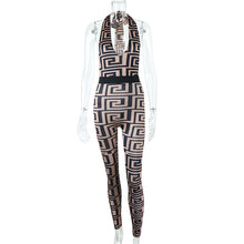 Load image into Gallery viewer, Fashion print lace up long jumpsuit（AY1834）
