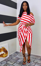 Load image into Gallery viewer, One-shoulder striped slim dress AY1057
