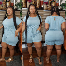 Load image into Gallery viewer, Plus solid color strappy jumpsuit（AY2163）
