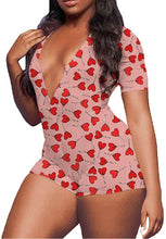 Load image into Gallery viewer, Lip print short sleeve V-neck jumpsuit（AY1641）
