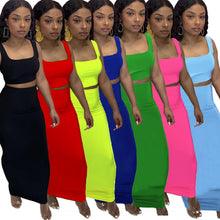 Load image into Gallery viewer, Fashion Solid Color Tank Top Dress Suit（AY2164）
