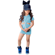 Load image into Gallery viewer, Children Short sleeve open waist dress AY2151
