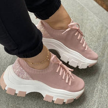 Load image into Gallery viewer, Hot sale flying woven sponge cake platform sneakers
