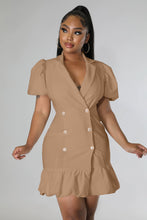 Load image into Gallery viewer, Puff sleeve solid color fishtail suit skirt（AY2231）
