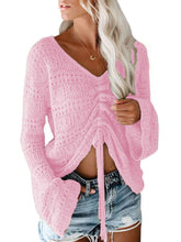 Load image into Gallery viewer, Hollow Flare Sleeve Knit Sweater（AY2355）
