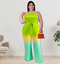Load image into Gallery viewer, Gradient printed off shoulder Jumpsuit AY2126
