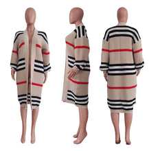 Load image into Gallery viewer, Cardigan long hand knitted striped coat(AY2433)
