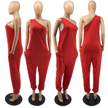 Load image into Gallery viewer, Diagonal shoulder sports Jumpsuit AY2028
