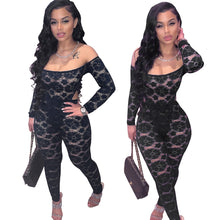 Load image into Gallery viewer, Sexy lace one-shoulder jumpsuit two-piece set（AY1768）
