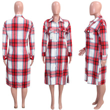 Load image into Gallery viewer, Fashion plaid long shirt coat（AY2505)
