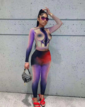 Load image into Gallery viewer, Sexy slim positioning printing fashion two-piece （AY1318）
