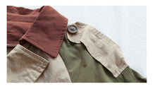 Load image into Gallery viewer, Children&#39;s contrast color long button trench coat（AY1340）
