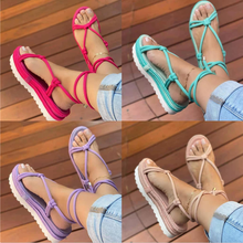 Load image into Gallery viewer, Braided platform plus size strappy sandals（HPSD196）
