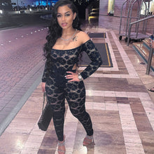 Load image into Gallery viewer, Sexy lace one-shoulder jumpsuit two-piece set（AY1768）
