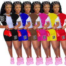 Load image into Gallery viewer, Fashion letter stitching shorts baseball uniform two piece set（AY1782）
