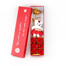 Load image into Gallery viewer, 24K gold leaf rose flower bear soap flower gift box（AE4085）
