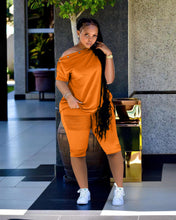 Load image into Gallery viewer, Fashion One Shoulder Breasted Loose Short Sleeve Shorts Suit（AY1822）
