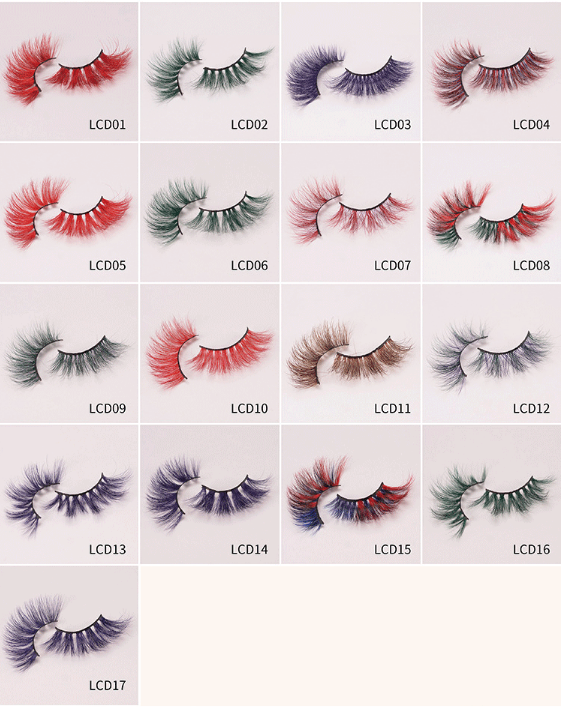 Hot selling 25MM colored mink false eyelashes(A11113)