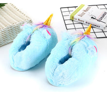 Load image into Gallery viewer, Hot Selling Fantasy Unicorn Plush Slippers（HPSD131）

