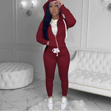 Load image into Gallery viewer, Hooded sweater drawstring two-piece suit（AY1377)
