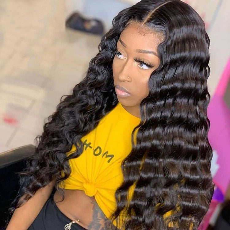 Human hair deep wave 13*4 lace wig(AH5031)